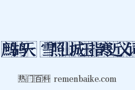 鹧鸪天·雪照山城玉指寒近义词是什么意思的图片